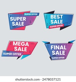 Set of vector red starburst, sunburst badges. Simple flat style vintage labels, stickers with sale discount text. Sale quality tags and labels. Template banner shopping badges.