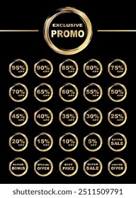 Set of vector resources for discounts, special offers and promotions on products for sale online