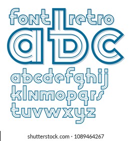 Set of vector retro 70s bold lower case alphabet letters, can be used in retro poster design