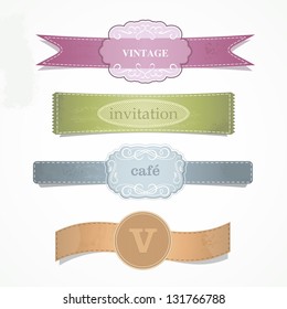Set of vector retro banners. Design elements for page decoration. Vintage background.