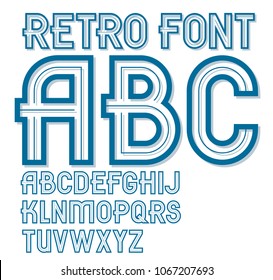 Set of vector retro capital alphabet letters isolated, can be used for logo creation