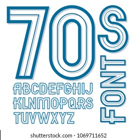 Set of vector retro capital alphabet letters isolated, can be used for logo creation