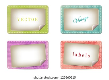 A set of vector retro elegant paper textured banners / greeting cards