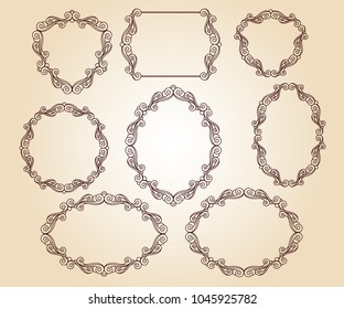 Set vector retro frames .Vector illustration.