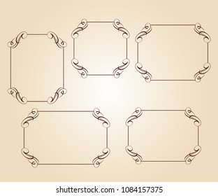 Set vector retro frames .Vector illustration.