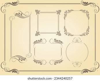 Set vector retro frames .Vector illustration.
