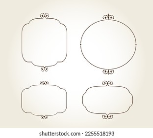 Set of vector retro frames with place for text. From the largest and best collection of frames .