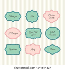 Set of vector retro frames and vintage labels. Elements for design. 