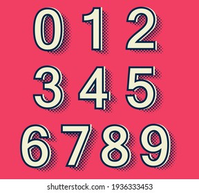 Set of vector retro numbers.