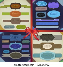 Set of vector retro ribbons,  vintage labels, emblem. Elements for design.