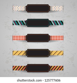 Set of vector retro and vintage ribbons