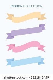 set vector ribbon simple color