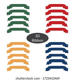Set von Vektorbändern oder Bannern Green Red Gold Blue für Ihren Text.
