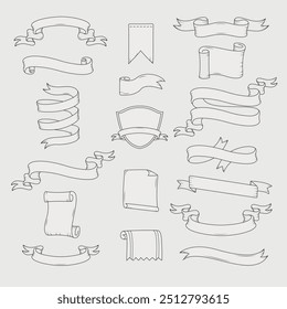 Set of vector ribbons for design