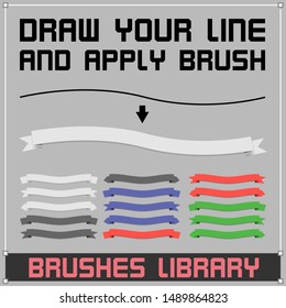 Set of Vector Ribbons or Flags Brushes EPS10