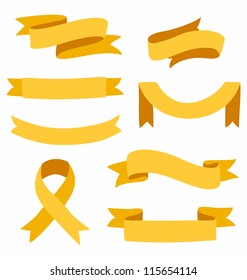 Set of vector ribbons isolated on white background