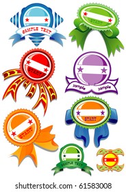Set of vector ribbons labels