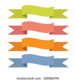 set of vector ribbons on white background