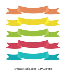 set of vector ribbons on white background