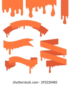 Set of vector ribbons with streaks of paint for your business