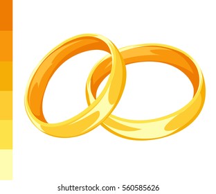 Set of vector ring illustration wedding.