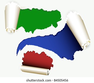 set of vector ripped paper