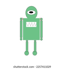 Set of vector robots in cartoon style. Isolated vector robots in a white background.Robot character set for the animation with various pose and gesture.Robot innovation technology science emotions.