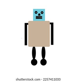 Set of vector robots in cartoon style. Isolated vector robots in a white background.Robot character set for the animation with various pose and gesture.Robot innovation technology science emotions.