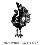 Set of vector rooster and chicken black silhouettes isolated on white background. Domestic animals hen vector illustration. hen art work.
