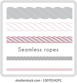 Set of vector rope seamless lines. Vector logo element for frames, borders etc.