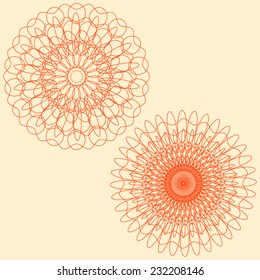 Set of Vector Rosettes pattern, Decorative Elements