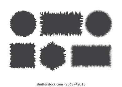 Set of vector roughen shapes, Distressed shape set