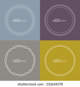 Set of vector round banners