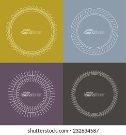 Set of vector round banners
