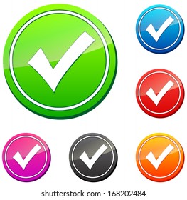 set of vector round with check on white background