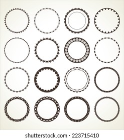 Set of vector round frames 