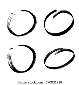 set of vector round grunge frames