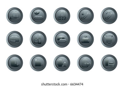 set of vector round icons for a design with the different symbols