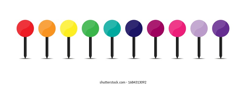 Set of vector round map pointers. Stock illustration for applications and sites.