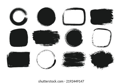 Set of vector round and square
 frames for design. Empty border design elements for banner. 