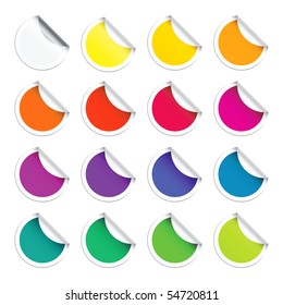 Set vector round stickers