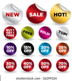 set of vector round stickers for retail and other use VOL. 4