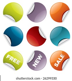 set of vector round stickers for retail and other use VOL. 2