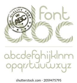 Set of vector rounded lower case alphabet letters isolated created using guilloche ornate, decorate waves. Can be used for certificate design.