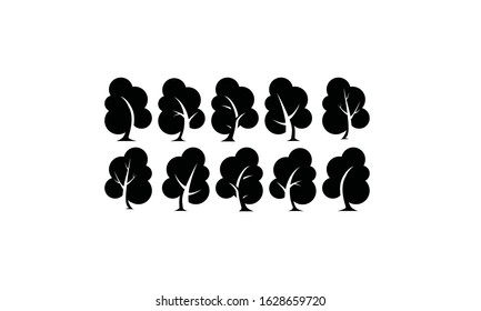 Set Vector Royalty Logo Design Inspiration Green Leaf Icons