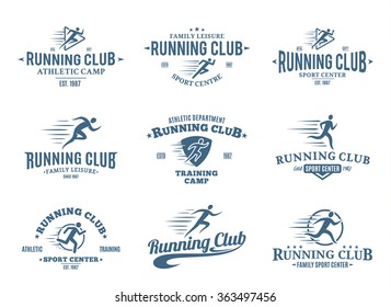 Set Of Vector Running Club Logo