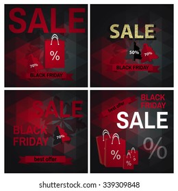 Set of vector sale background. Black friday.