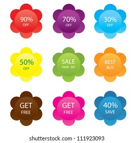 set of vector sale labels