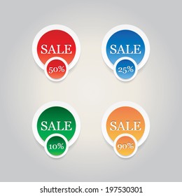 Set of vector sale labels