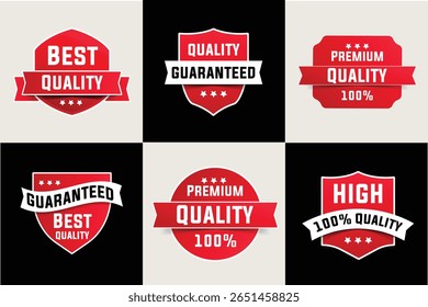 Set of vector sale labels red and white color combination